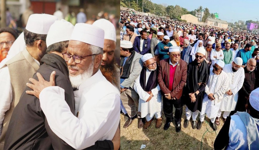 মাতৃহারা বিএনপি প্রার্থী লিটনকে বুকে জড়িয়ে ধরলেন দাঁড়িপাল্লার মাও.আজীজুর রহমান