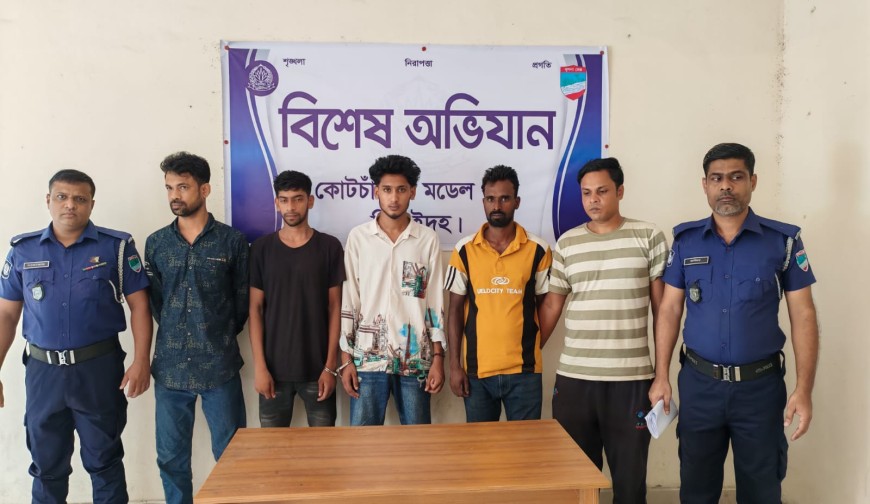 কোটচাঁদপুরে মাদক ও সন্ত্রাসবিরোধী মামলায় গ্রেপ্তার ৯