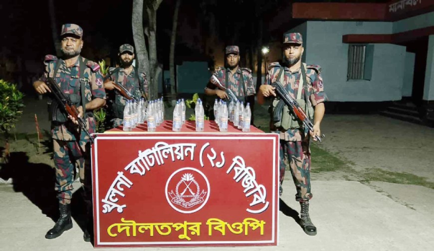 বিজিবি’র অভিযানে ৩০ বোতল ভারতীয় মদ উদ্ধার