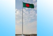 বেনাপোল জিরো পয়েন্টে ১৩০ ফুটের পতাকা যেন লাল-সবুজের গৌরব