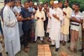বাঘারপাড়ার দরাজহাটে ৫০০ ফুট ফ্ল্যাট সলিং সড়কের উদ্বোধন