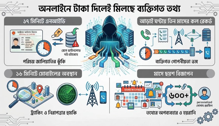 ব্যক্তিগত কল রেকর্ড, এনআইডি, লোকেশন, বিজ্ঞাপন সবই মিলছে টাকা দিলে